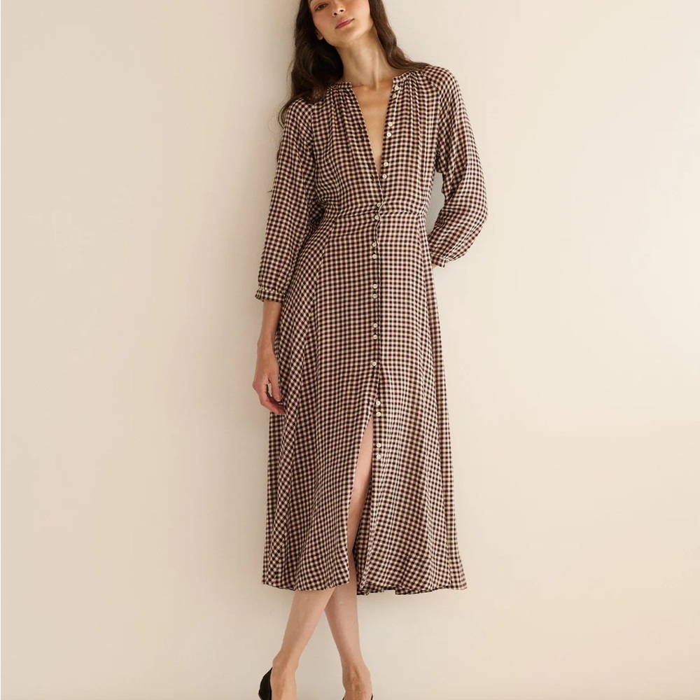 DÔEN Madelaine Dress in Delphine Plaid